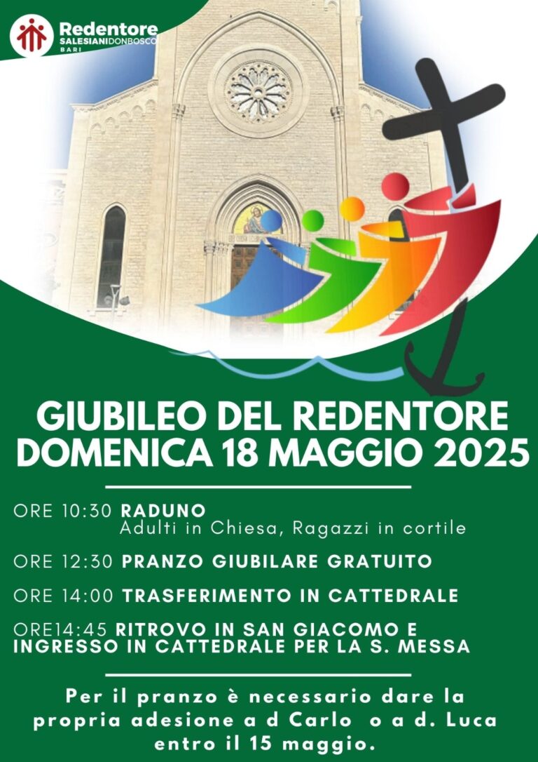Scopri di più sull'articolo GIUBILEO DEL REDENTORE – Domenica 18 maggio 2025
